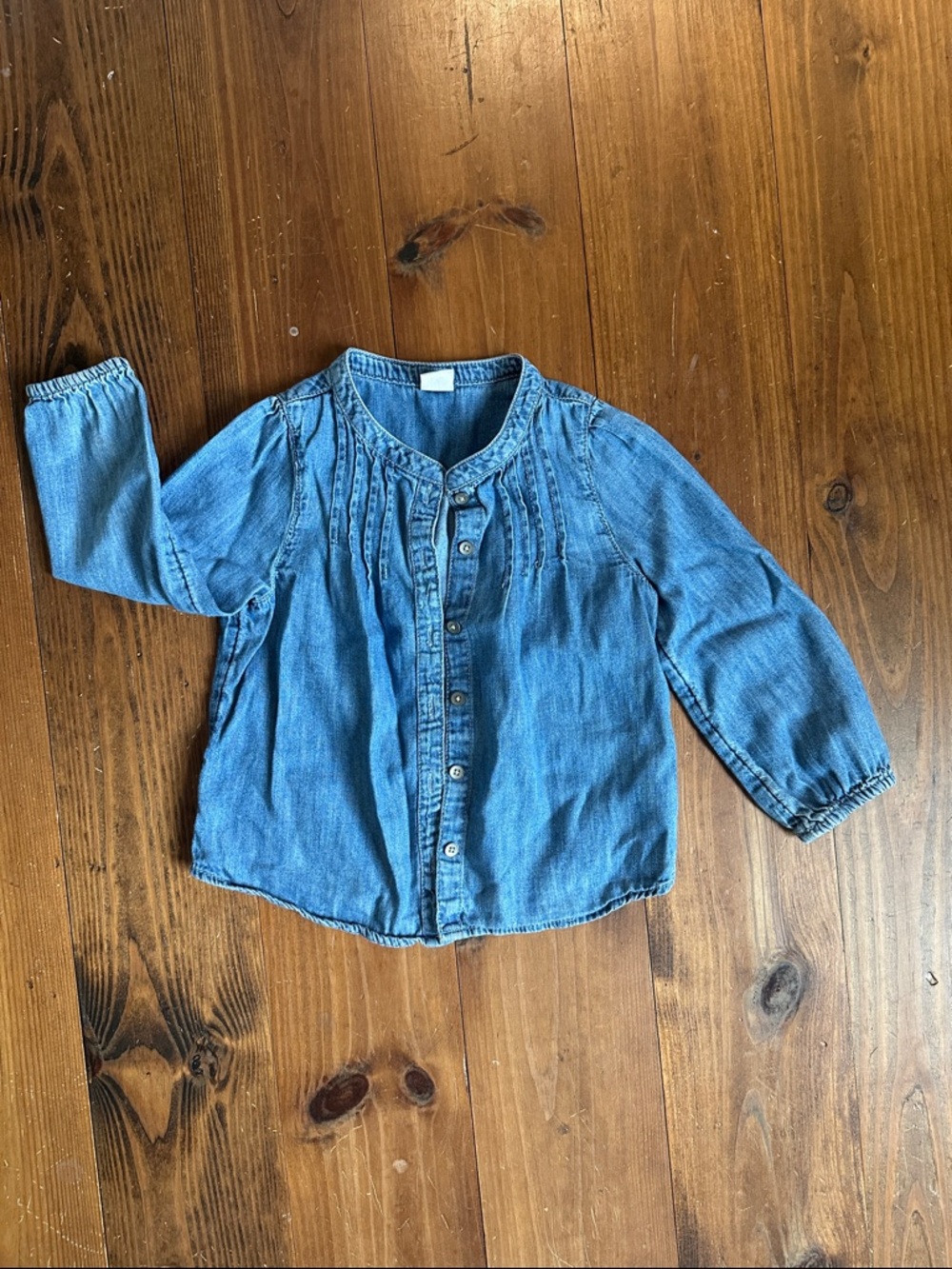 GAP Light Blue Soft Denim Button-up Shirt, 3T